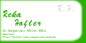 reka hofler business card